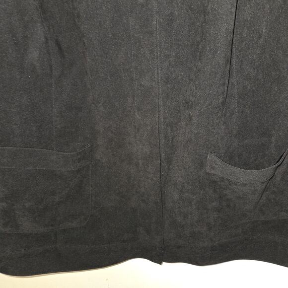 Sag Harbor Black Jacket Shirt Plus Sz 2X Faux Suede Top Studs Pockets Studded - Picture 4 of 16